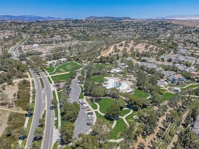 bird's eye view featuring a mountain view