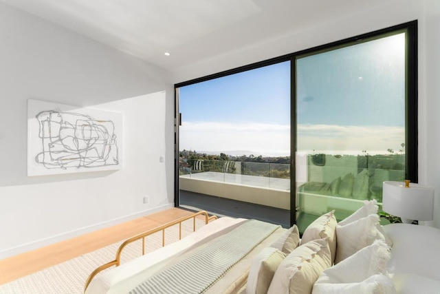 bedroom featuring hardwood / wood-style floors