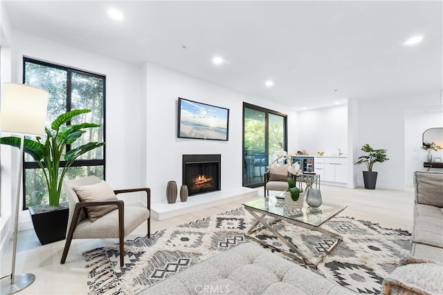 living room featuring plenty of natural light