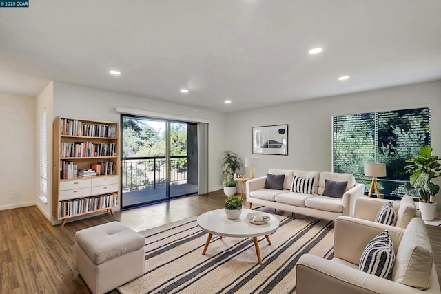 living room featuring hardwood / wood-style flooring