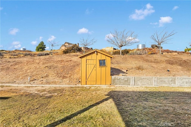 view of shed