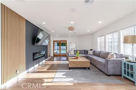 living room featuring hardwood / wood-style flooring