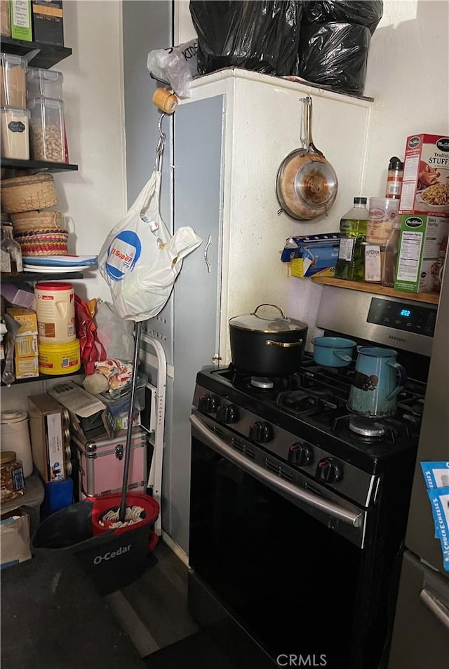 kitchen featuring gas range