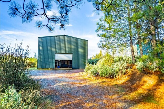 view of outdoor structure with a garage