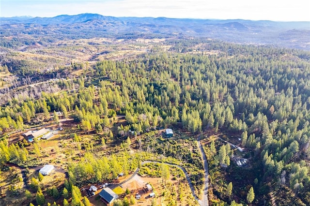 bird's eye view with a mountain view