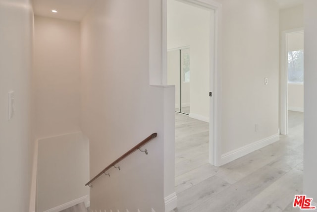 corridor featuring light wood-type flooring