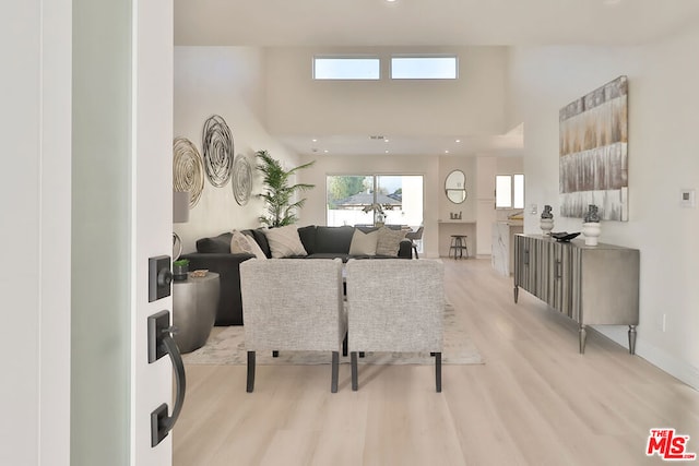 living room featuring light hardwood / wood-style floors