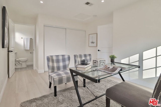 interior space featuring light wood-type flooring