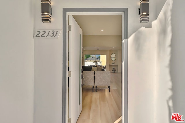 hallway featuring light hardwood / wood-style floors