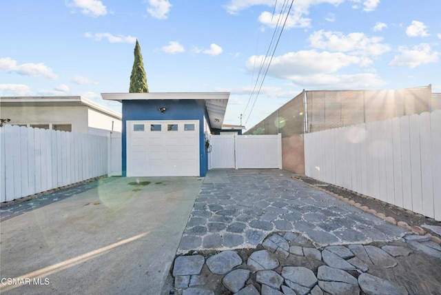 view of garage