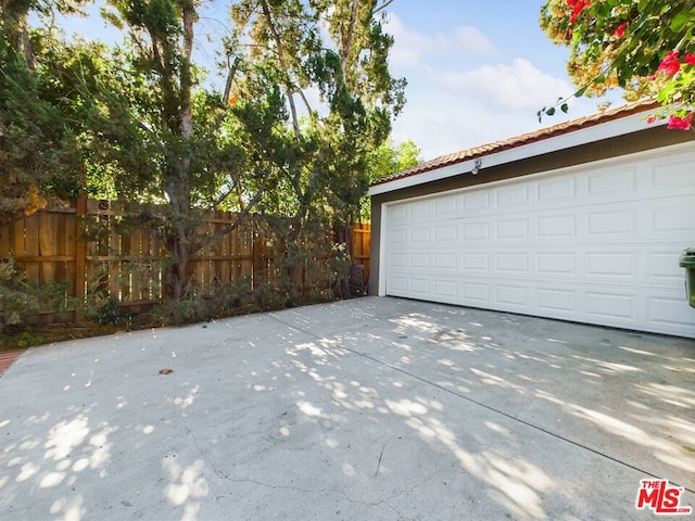 view of garage