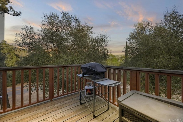 view of deck at dusk