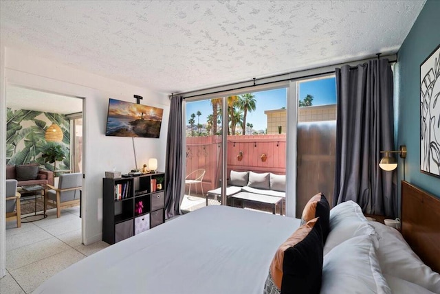 bedroom with a textured ceiling