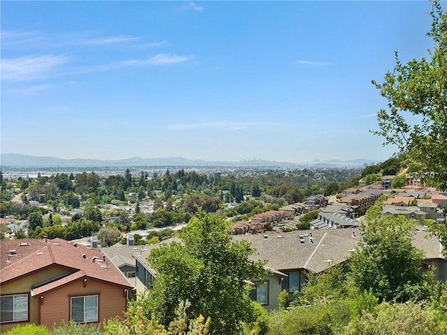 aerial view featuring a mountain view