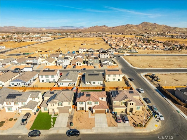 bird's eye view with a mountain view