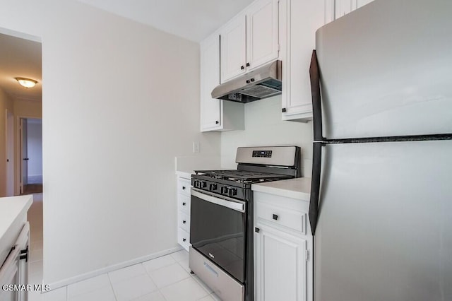 kitchen featuring white cabinetry and stainless steel appliances