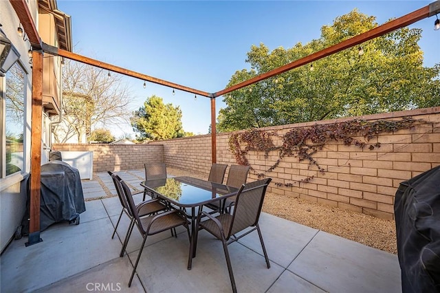 view of patio with area for grilling