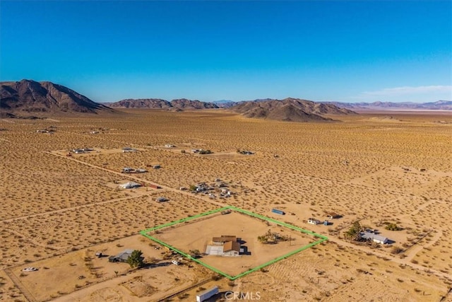 aerial view with a mountain view