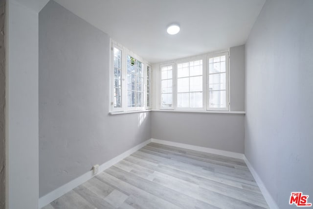 empty room featuring light hardwood / wood-style floors