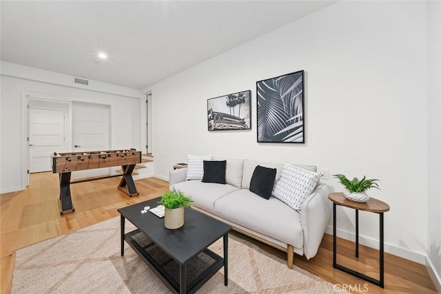 living room featuring hardwood / wood-style flooring