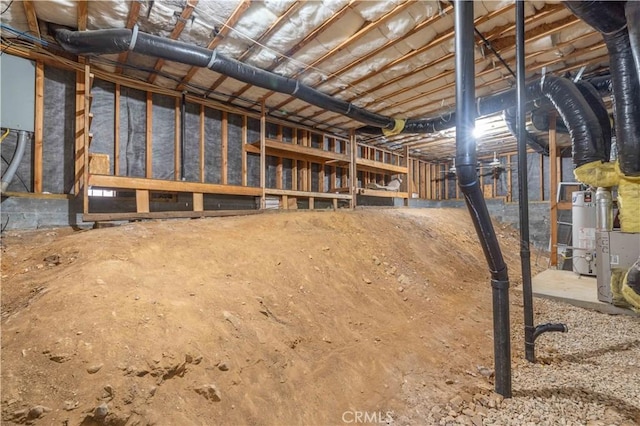 interior space featuring water heater