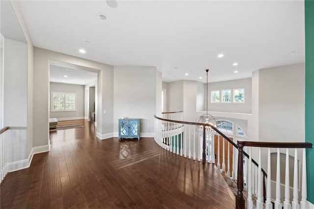 hall featuring dark hardwood / wood-style flooring