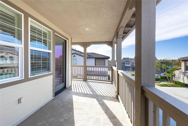 balcony with a residential view