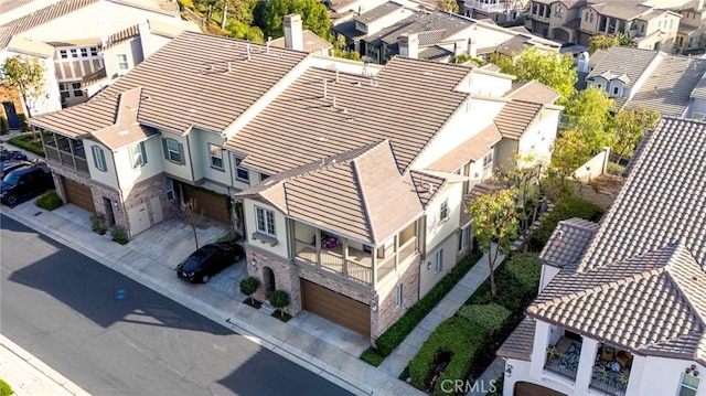 aerial view with a residential view
