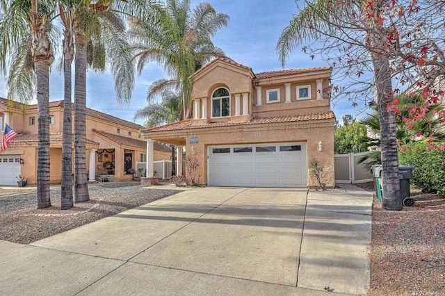 view of front facade with a garage