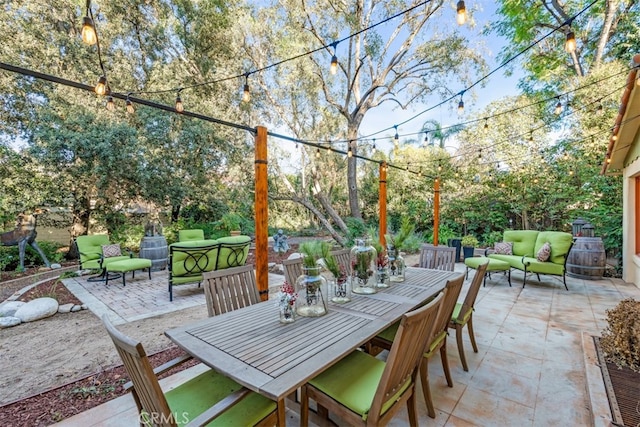 view of patio with an outdoor hangout area