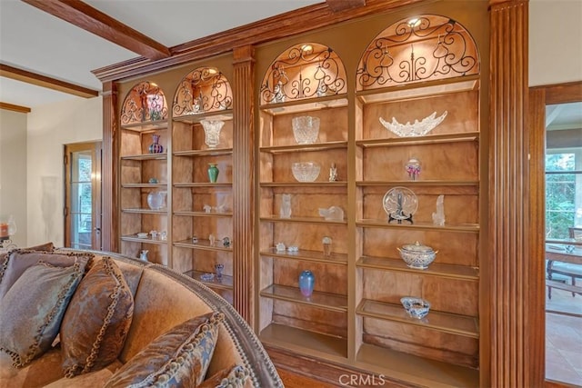 room details featuring beam ceiling