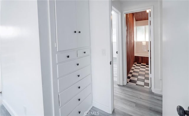 hallway featuring light hardwood / wood-style flooring