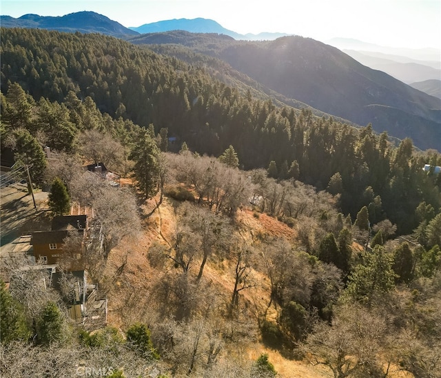 2477 Spring Oak Dr, Running Springs, CA 92382 - mountain view featuring a heavily wooded area