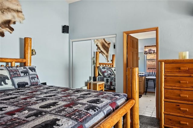 2477 Spring Oak Dr, Running Springs, CA 92382 - tiled bedroom featuring a closet