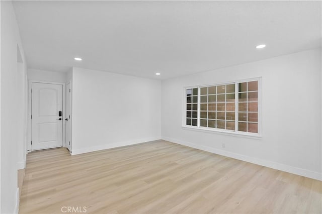 empty room featuring light wood-type flooring