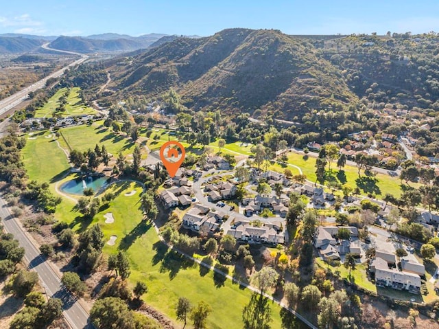 aerial view with a mountain view