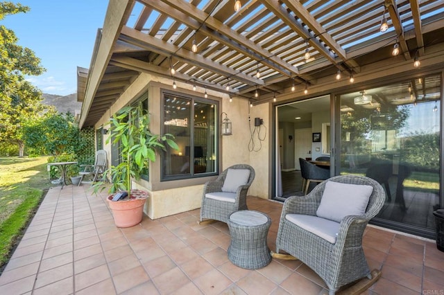 view of patio / terrace featuring a pergola