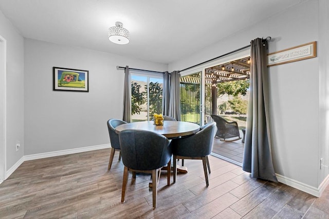 dining space featuring hardwood / wood-style floors