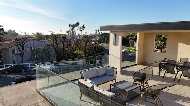 view of patio featuring an outdoor living space