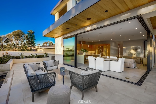 view of patio / terrace featuring an outdoor living space