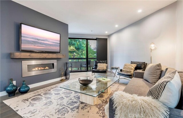 living room featuring hardwood / wood-style flooring