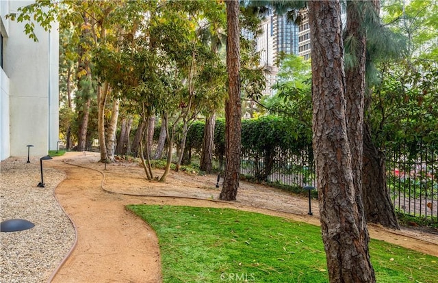 view of yard featuring fence