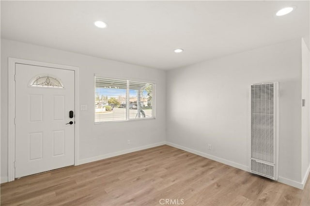 foyer entrance featuring light hardwood / wood-style floors