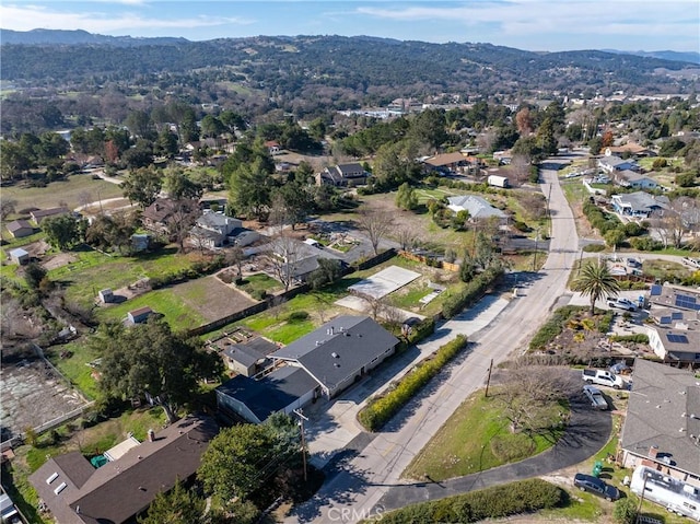 aerial view featuring a mountain view