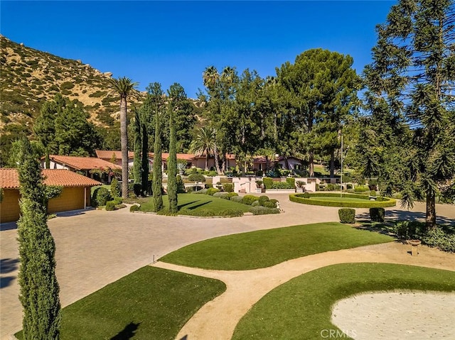 view of property's community with a mountain view