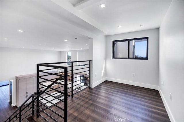 interior space with dark hardwood / wood-style floors