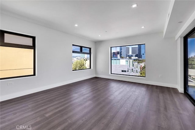 interior space featuring dark wood-type flooring