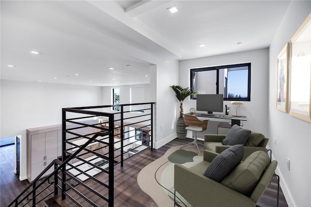 office featuring dark hardwood / wood-style flooring