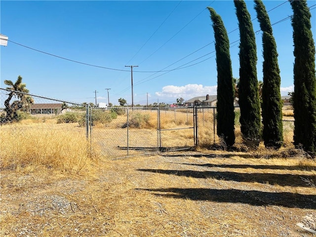 view of yard with a rural view