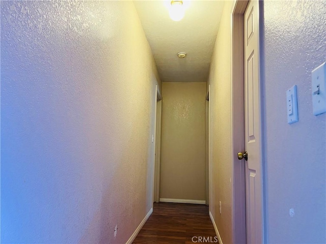 corridor featuring dark hardwood / wood-style floors